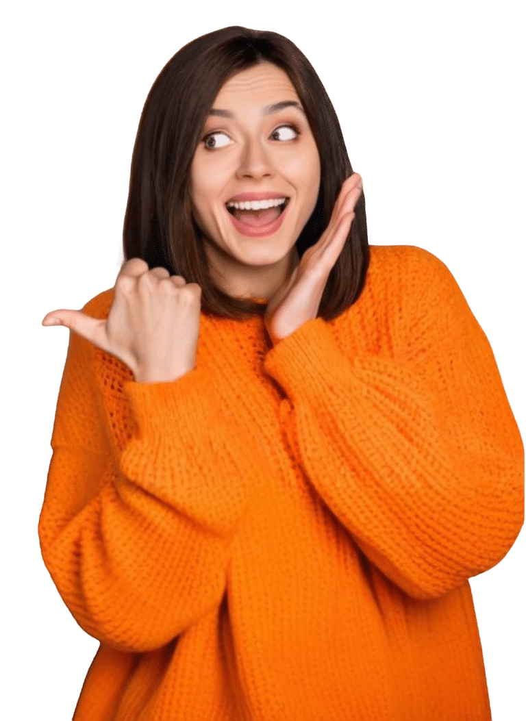 freepik_br_3c1d82ec-77fa-492b-99ad-ebc78365a1f6 Dot Media female model wearing orange blouse for digital marketing campaign.