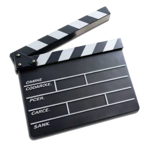 Dot Media video production - Black and white film production clapperboard.