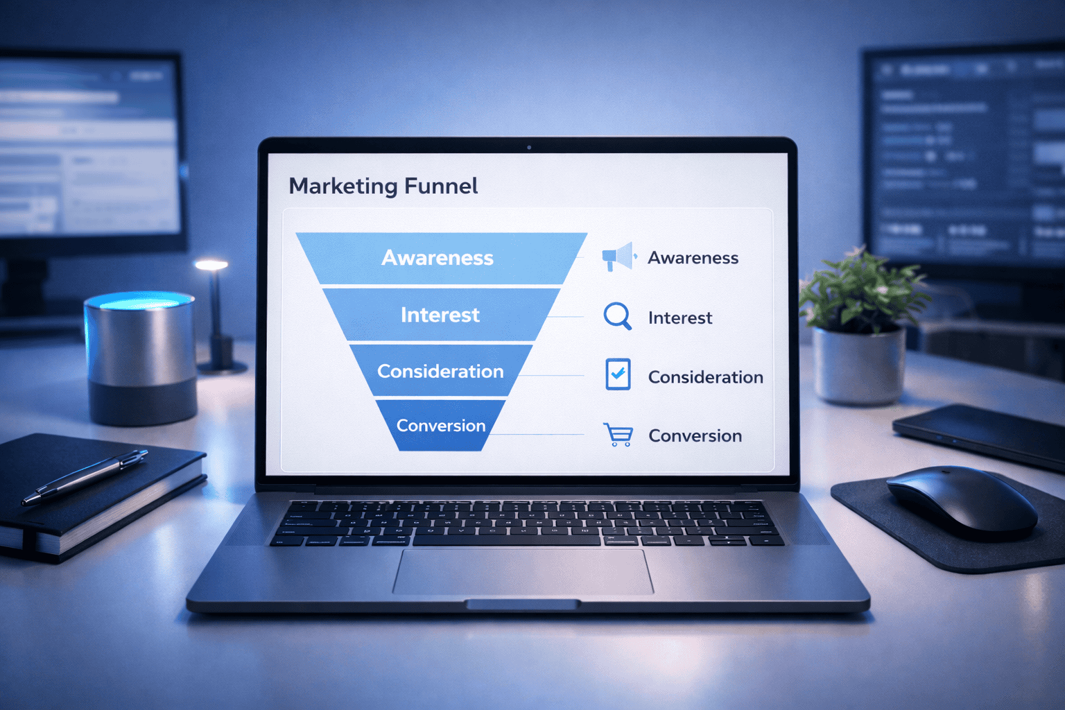 Marketing Funnel in Jordan visual showing funnel stages