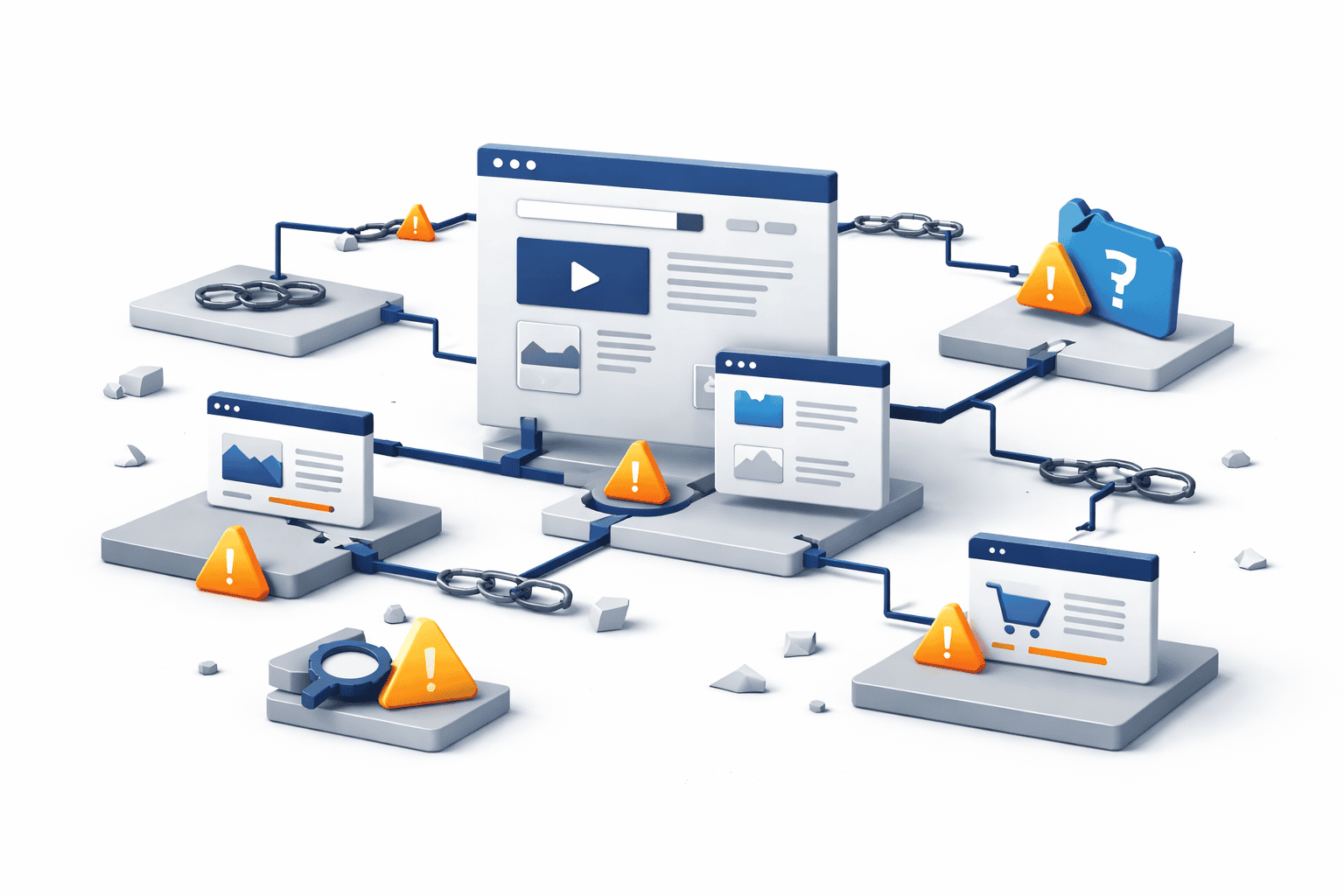 Executive infographic showing technical SEO architecture issues reducing website visibility in Jordan