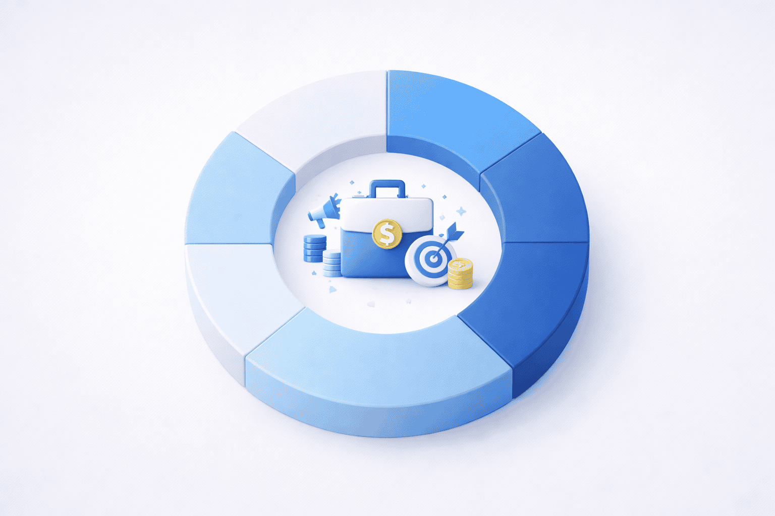 Corporate infographic illustrating marketing spend analysis and marketing budget planning structure for marketing budget in Jordan