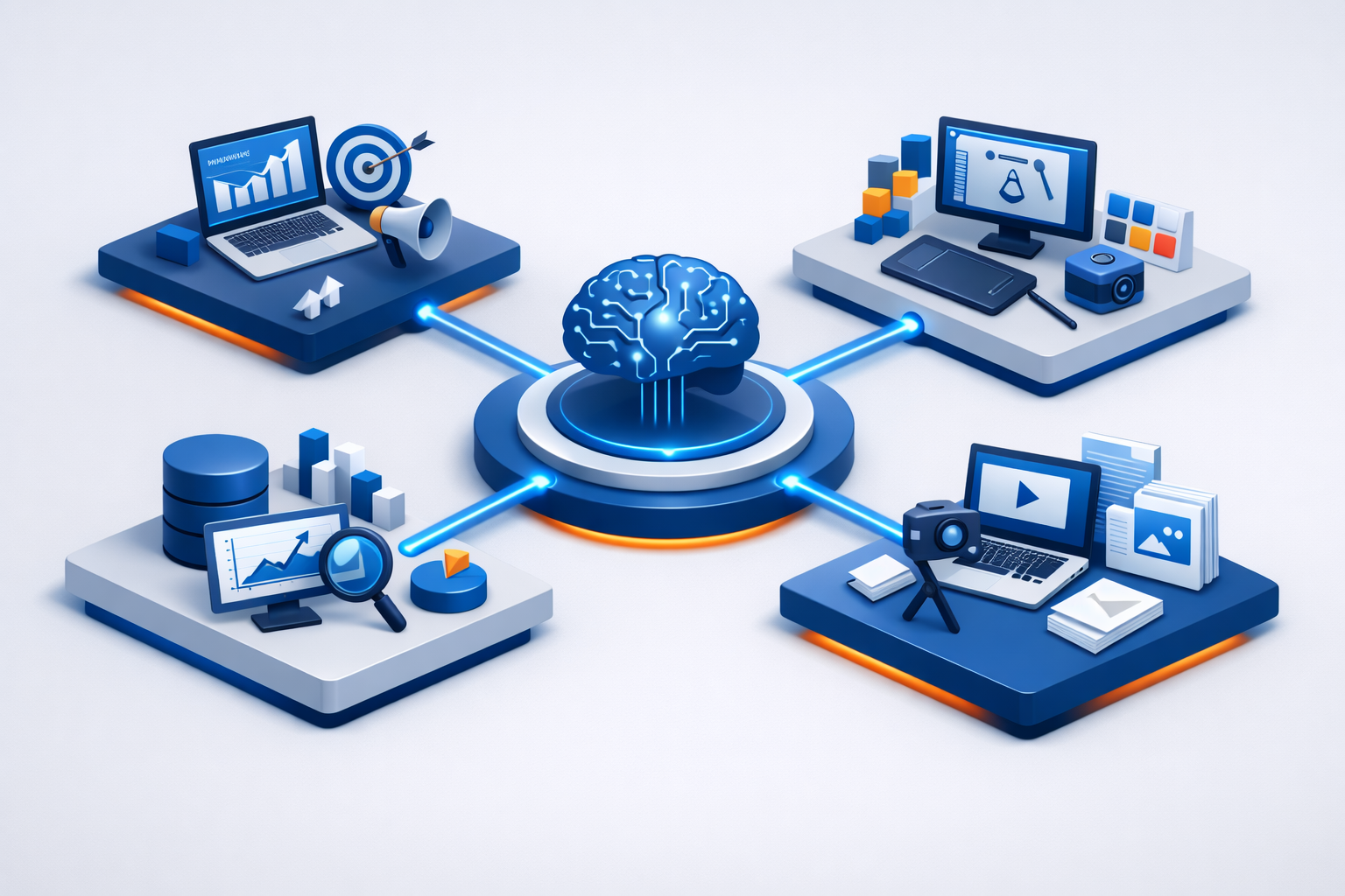 AI learning ecosystem showing artificial intelligence skills development and AI courses in Jordan training pathways