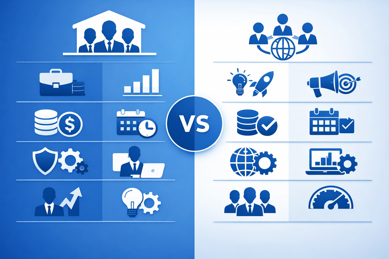 Strategic comparison of in-house marketing vs marketing agency in cost flexibility and expertise