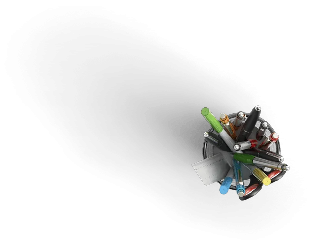 Dot Media office stationery - Cup with pens and pencils