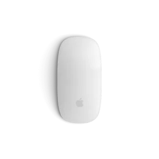 Dot Media workspace accessory - Apple-style white mouse.