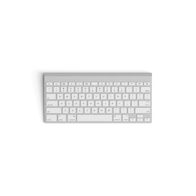 Dot Media workspace accessory - Apple-style white keyboard.